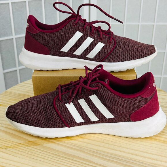 Adidas Cloudfoam QT Racer Running Women's Shoes - Maroon/White - Picture 4 of 10